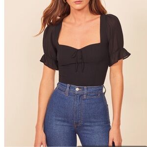 Reformation Black Develan Top